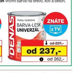 DENAS univerzál lesk vrchní vodou ředitelná barva, 0,7 kg