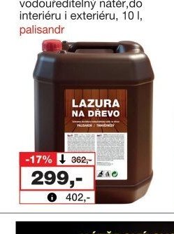 Lazura na dřevo ochranný vodouředitelný nátěr