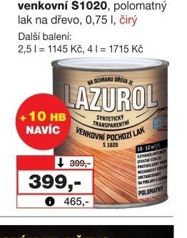 LAZUROL lak pochozí venkovní S1020