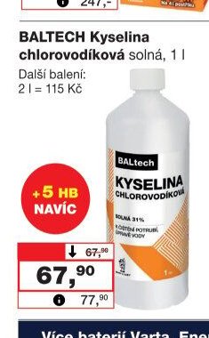 BALTECH Kyselina chlorovodíková solná, 1 l