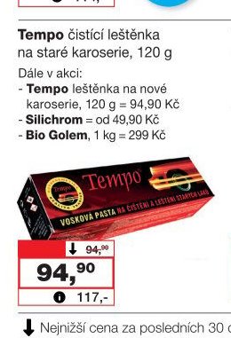 Tempo čistící leštěnka na staré karoserie, 120 g