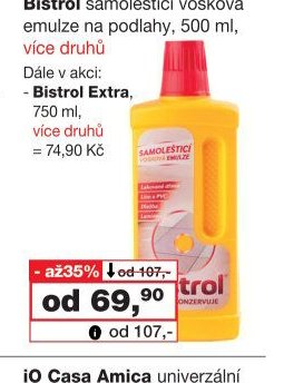 Bistrol samoleštící vosková emulze