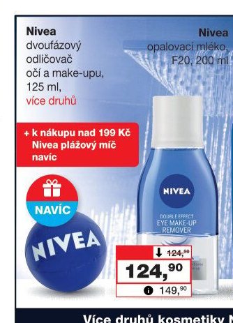 Nivea dvoufázový odličovač očí a make-upu, 125 ml