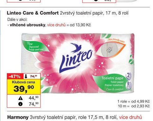 Linteo Care & Comfort toaletní papír