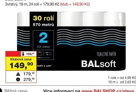 BALSOFT 2vrstvý toaletní papír