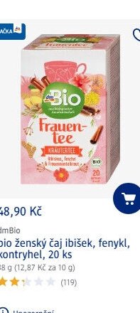 dmBio ženský čaj ibišek, fenykl, kontryhel