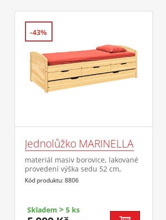 Jednolůžko MARINELLA