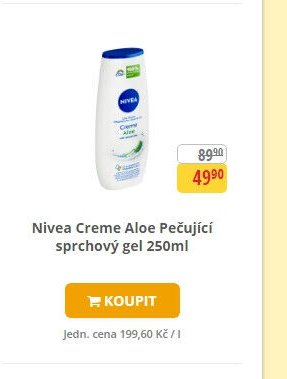 Nivea Creme Aloe Pečující sprchový gel 250ml