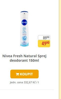 Nivea Fresh Natural Sprej deodorant 150ml
