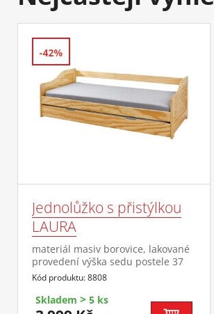 Jednolůžko s přistýlkou LAURA