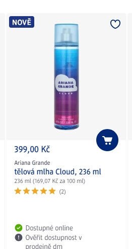 Ariana Grande tělová mlha Cloud, 236 ml