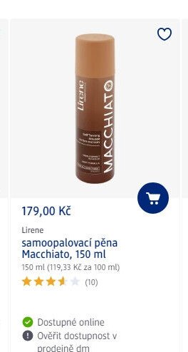 Lirene samoopalovací pěna Macchiato, 150 ml