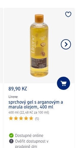 Lirene sprchový gel s arganovým a marula olejem, 400 ml