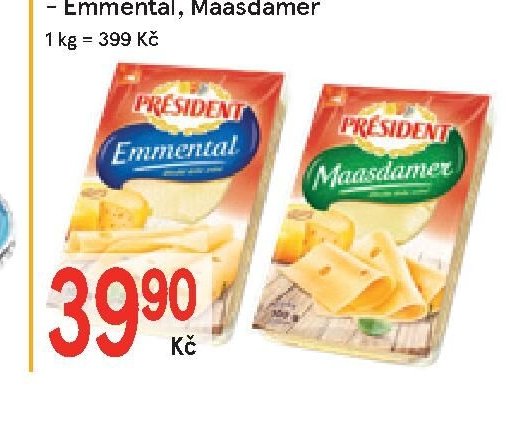 Sýr Président plátky 100 g