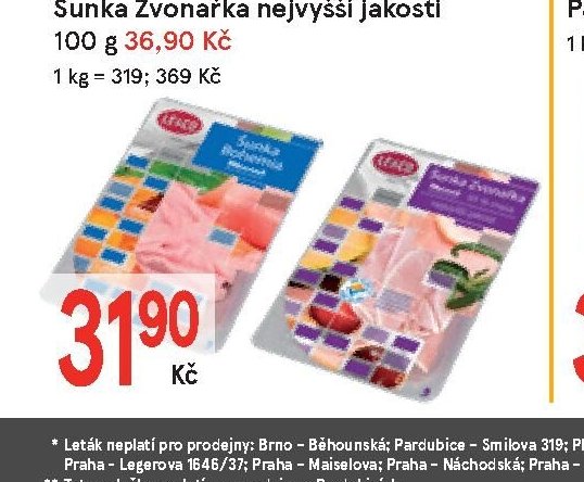 Šunka Bohemia výběrová 100 g