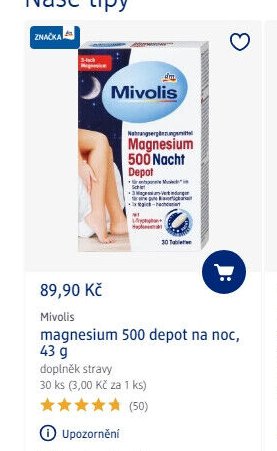 Mivolis magnesium 500 depot na noc, 43 g