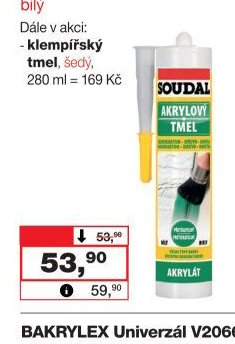 Soudal akrylový tmel, 280 g, bílý