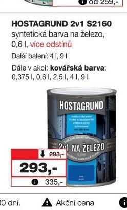 HOSTAGRUND 2v1 S2160 syntetická barva na železo, 0,6 l