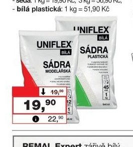 UNIFLEX sádra, 1 kg, bílá