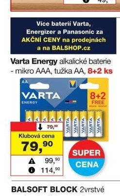 Varta Energy alkalické baterie
