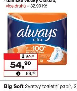 Always Ultra dámské vložky, více druhů