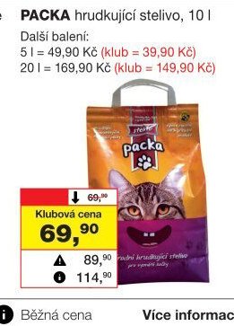 PACKA hrudkující stelivo, 10 l
