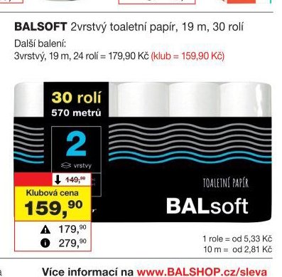 BALSOFT 2vrstvý toaletní papír