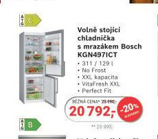 Volně stojící chladnička s mrazákem Bosch KGN49TIC1