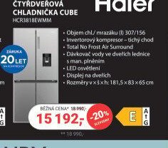 Čtyřdveřová chladnička LG HCR3818EWMM