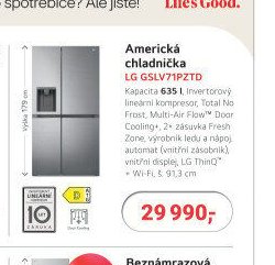 Americká chladnička LG GSLV71PZTD