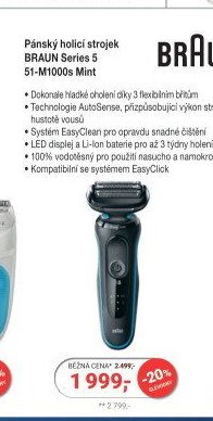 Braun Pánský holicí strojek BRAUN SERIES 5 51-M1000s Mint
