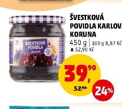 Švestková povidla Karlova Koruna