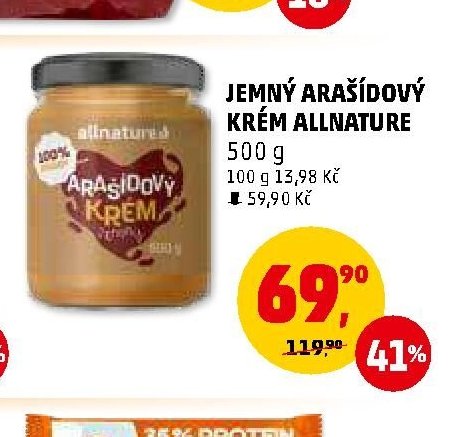 Jemný arašídový krém Allnature