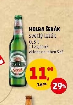 Holba Šerák světlý ležák 0,5 l