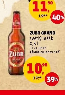 Zubr Grand světlý ležák 0,5 l