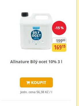 Allnature Bílý ocet 10% 3 l