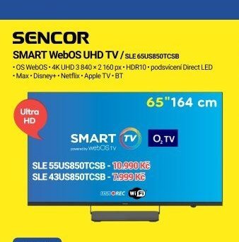 SENCOR SMART WebOS UHD TV SLE 55US850TCSB