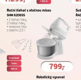 Ruční šlehač s otočnou mísou SHM 6206SS