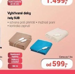 Vyhřívané deky řady SUB