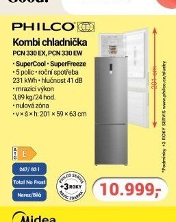 PHILCO Kombi chladnička PCN 330 EX, PCN 330 EW