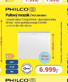 PHILCO Pultový mrazák PCF 249 EMV I