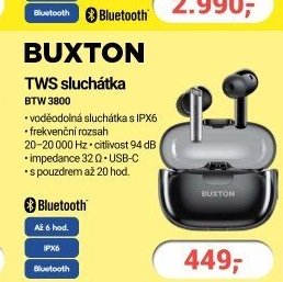 BUXTON TWS sluchátka BTW 3800