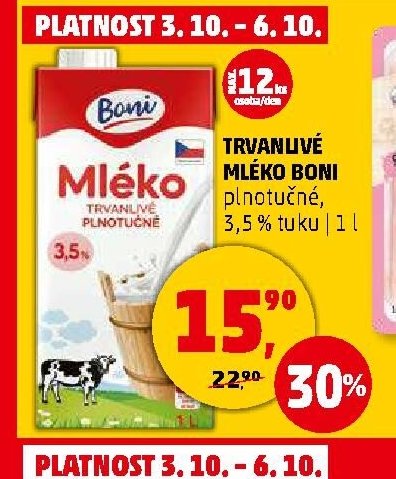 TRVANLIVÉ MLÉKO BONI