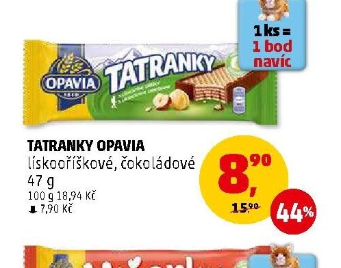 Tatranky Opavia lískooříškové, čokoládové