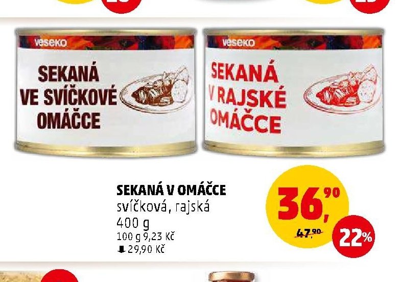 Sekaná v omáčce svíčková, rajská 400 g