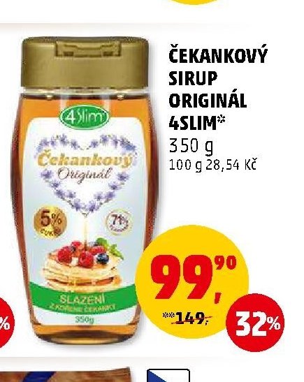 ČEKANKOVÝ SIRUP ORIGINÁL 4SLIM