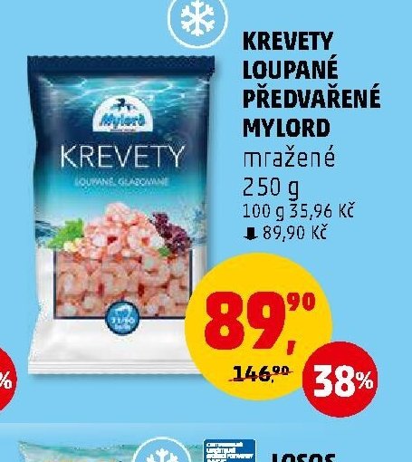 KREVETY LOUPANÉ PŘEDVAŘENÉ MYLORD mražené 250 g