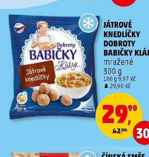JÁTROVÉ KNEDLÍČKY DOBROTY BABIČKY KLÁRY mražené 300 g