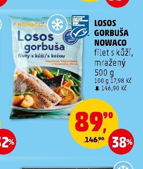 LOSOS GORBUŠA NOWACO filet s kůží, mražený 500 g