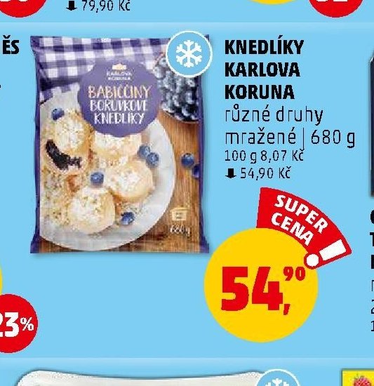KNEDLÍKY KARLOVA KORUNA různé druhy mražené 680 g